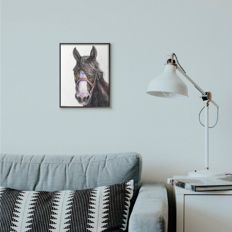 Décoration murale Herron, H 20 po x l 16 po x P 1,5 po, Giclée encadrée noir minuit