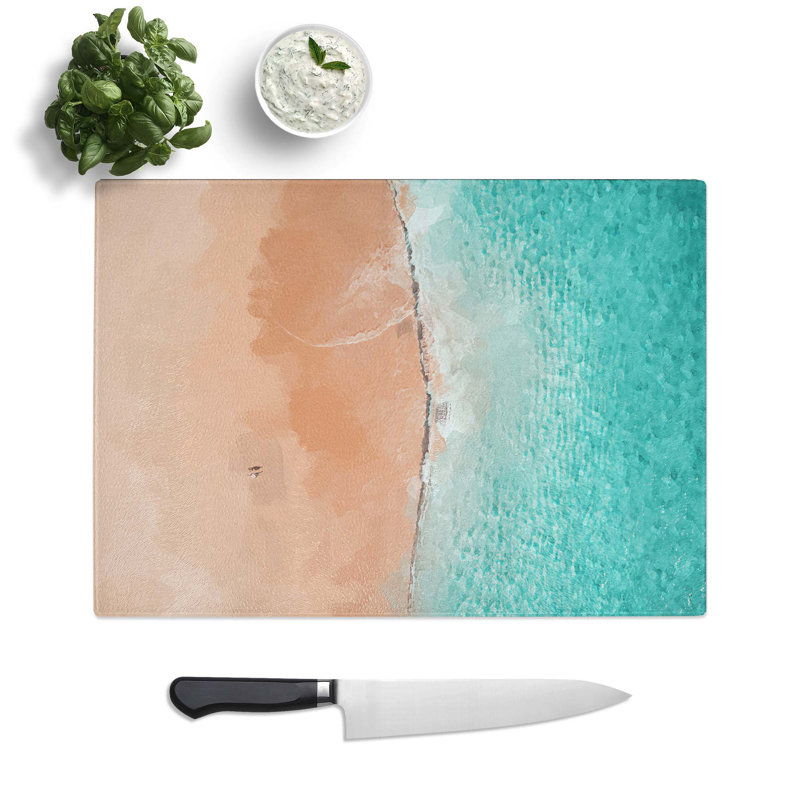 Tempered Glass Cabo San Lucas Beach Mexico Chopping Board, 39 cm W x 28.5 cm L