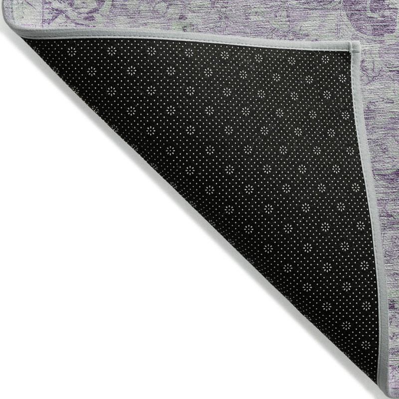 Tapis d'intérieur lavable à motif de médaillon floral 5 pi x 8 pi