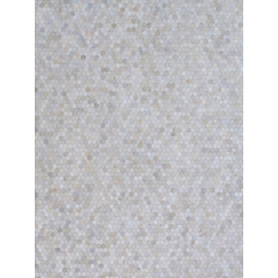 Mosaic Leather Cowhide Geometric Indoor Rug