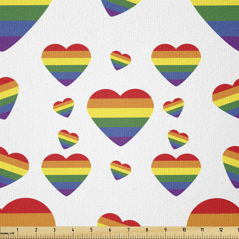 Dedria Rainbow Hearts Multi-Purpose Fabric