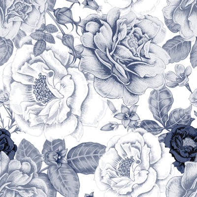 Hybrid Rugosa Roses 10' L x 24" W Peel and Stick Wallpaper Roll