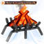 Grille de foyer 17 po, porte-bûches robuste en acier massif, grille de bûches avec 6 pieds de support, support à bûches pour foyer intérieur-extérieur
