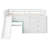 Full Size Low Loft Bed with Slide,Three Storage Drawers and Two Doors-1058462496