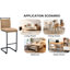 Brown Tech Fabric Bar Stool (2), 42.5 Inches Tall - Modern Comfortable. Seat. Black Metal Frame. Non-slip Base. Easy Assembly Kit 2pcs 42.5" Stools Style & Comfort. Soft Construction. Quick And