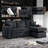 Convertible Sectional Sofa With Reversible Storage Chaise, Cup Holder, Usb & Usb-C Ports, And Sleeper Function, Black Corduroy Fabric-642197764
