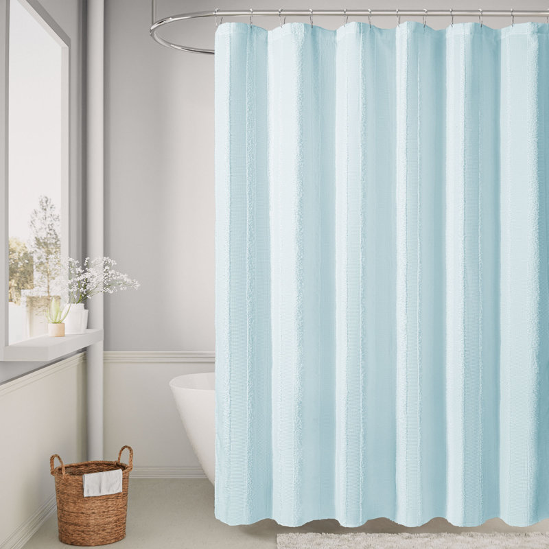 Rideau de douche à rayures Spa, Bleu