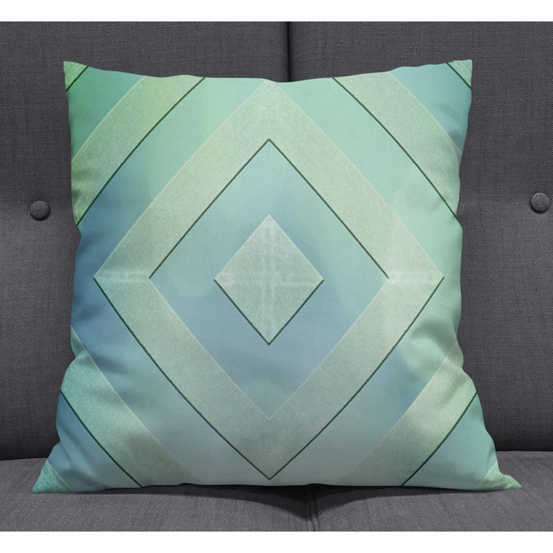 Throw Pillow With Insert, Green Abstract 5, 18"H x 18"W