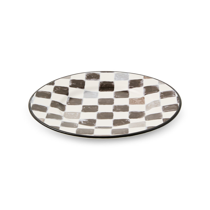 Check Salad Plate, Black/White