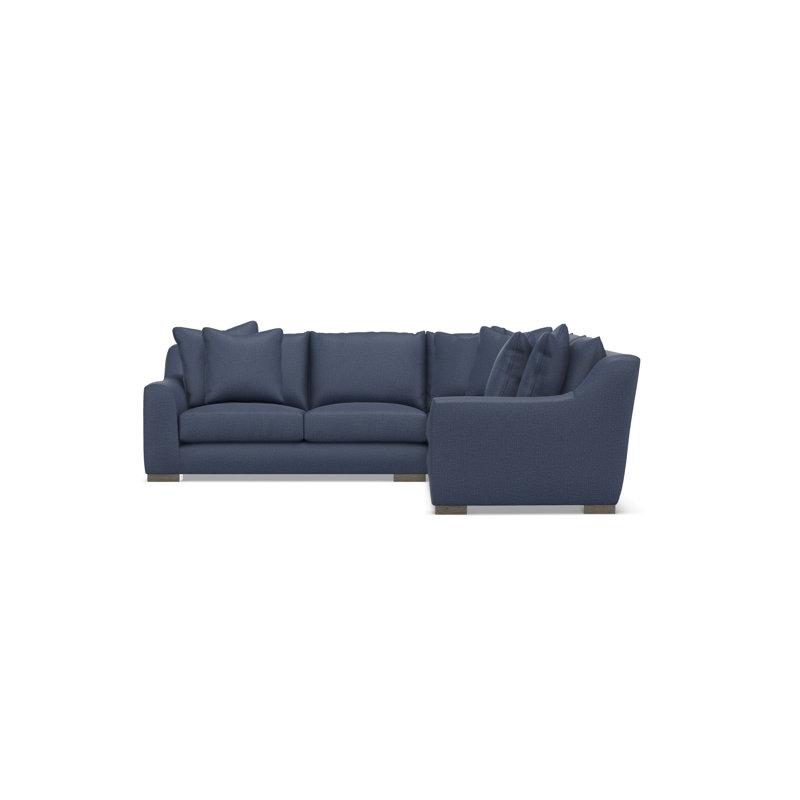 Sectional, Blue Polyester, 35" H x  110" W x 110" D, Symmetrical