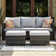 Kaniha Premium All-Weather Wicker 3 - Person Patio Conversation Sets with Cushions