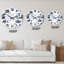 Horloge murale à motif de roses blanches aux nuances de gris I-1913980748