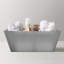 Plateau de toilette Oneita en métal martelé | Finition argent-1887372623