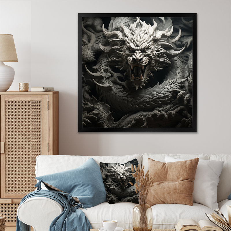 Chine, empereurs de Chine - décoration murale Chine, H 36 po x l 36 po x P 1,5 po, Cadre simple noir