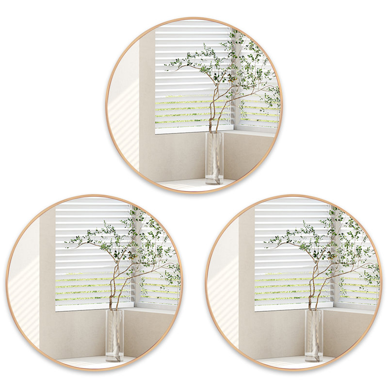 Ensemble de 3 miroirs muraux Linne, 24 po x 24 po, Noir