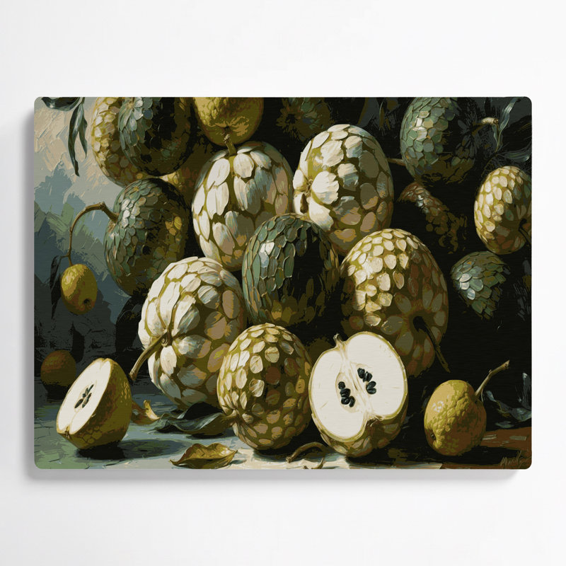 «Fruit Cherimoya Brown», art mural en métal, H 20 po x l 24 po