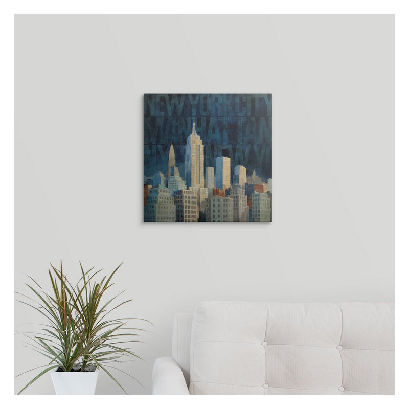 «Midnight in Midtown Words», impression de Kiralynn, H 35 po x l 35 po x P 1,5 po, Toile