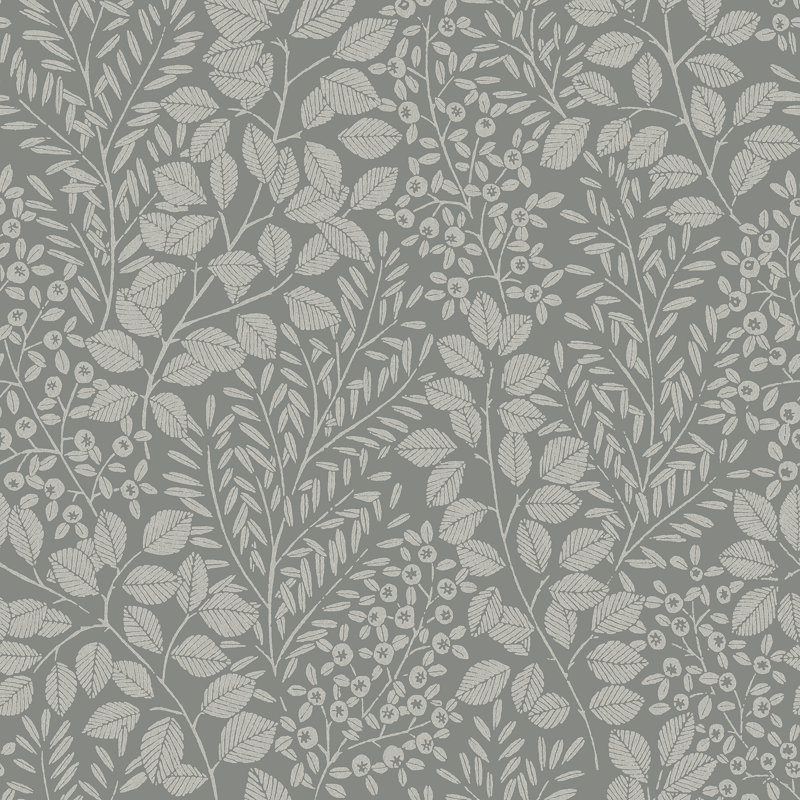 Rouleau de papier peint L 33 pi x l 20,9 po Fern, Baie gris anthracite