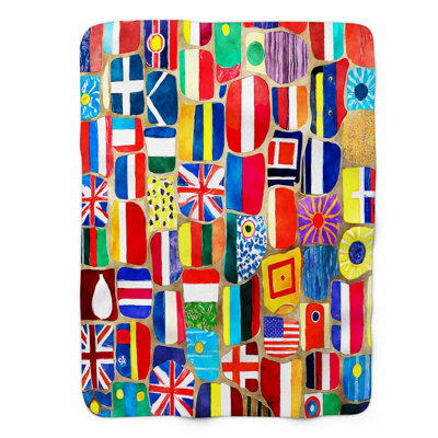 Flag Collage - 1 Piece Premium Blanket