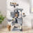 57.5" Large Multi-Level Cat Tree With Sisal Posts, 2 Cubbies, 2 Perches, And 3 Hammocks For Indoor Cats-1840250910