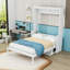 Grand lit escamotable avec bureau, lumières DEL et charge USB-179721676