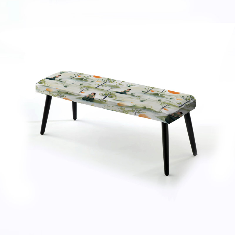 Mindful Contemplation Mediation - Banc rembourré abstrait noir