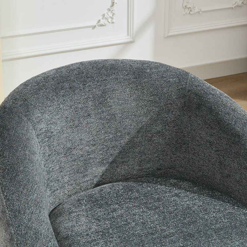 Modern Upholstered Barrel Accent Chair Cozy Round Boucle Arm Chair For Living Room, Guest Room, Gray