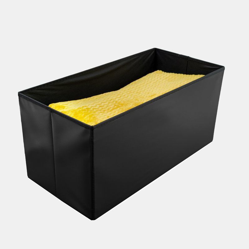 38 FOLDABLE LARGE STORAGE BOX, 38cm H x 110cm W x 7cm D, Black
