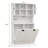 White Laundry Cabinet With Two Compartments And Removable Storage Bags Basket-1762840154