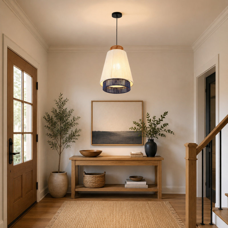 Luminaire suspendu de style bohémien à 1 lumière à intensité variable (ampoule incluse)