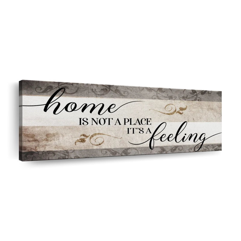 Home Is Not A Place It's A Feeling V, reproduction sur toile, H 17 po x l 51 po x P 1,25 po