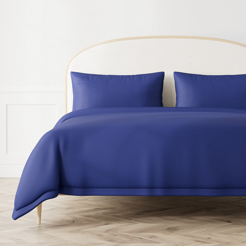 Housse de couette 100% Lyocell Ready-to-Bed, Housse de couette pour très grand lit, Bleu marine / pervenche