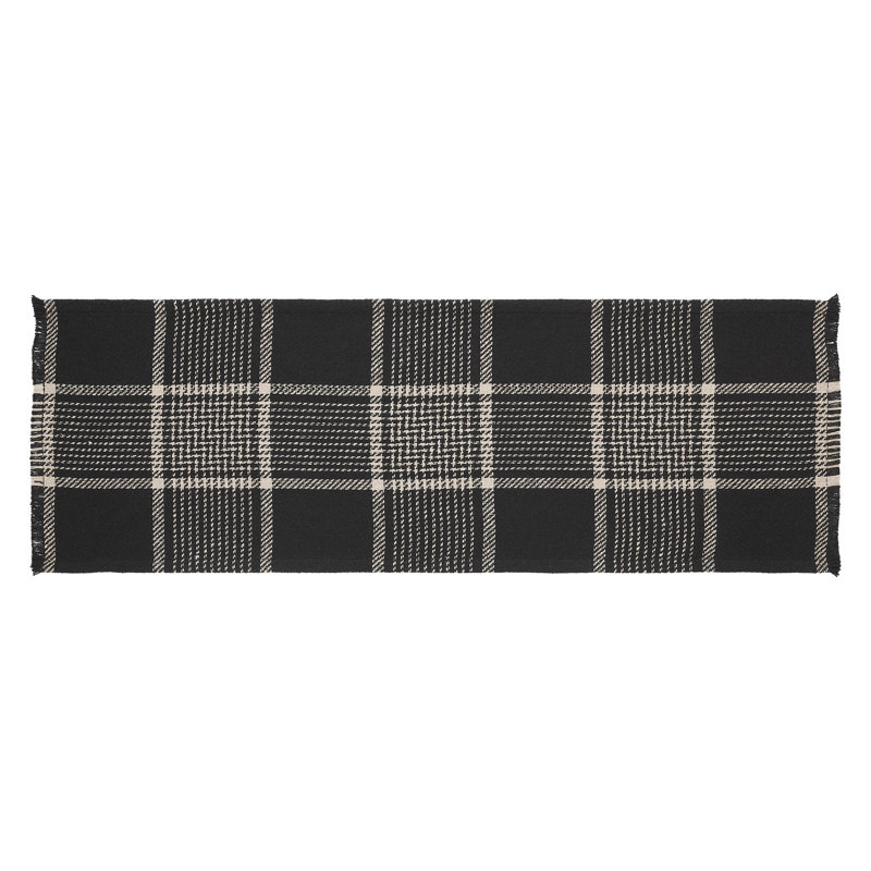 Vergean Rectangle Plaid 70% Cotton / 30% Cotton Polyester Blend Table Runner, 36" L x 12" D