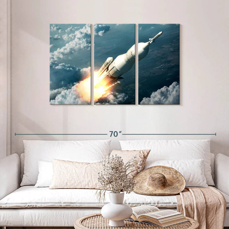 Oberle Spaceship Launching, 28" H x 45" W