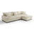 4 - Piece Upholstered White Faux Rabbit Fur Flannel Modular Sectional Sofa with Throw Pillows & Removable Ottomans-2062713291