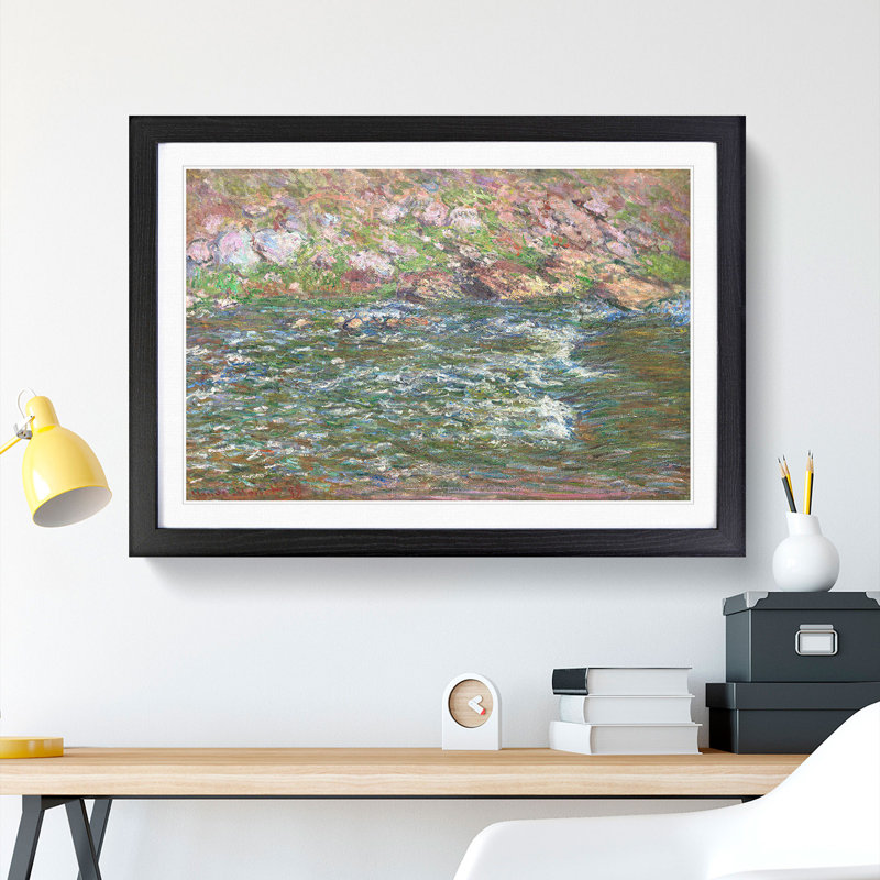 Rapids on the Petite Creuse by Claude Monet - Framed Print, Black Framed, 36cm H x 48cm W x 2cm D
