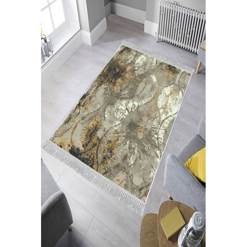 Luxurious Velvet Area Rug, 5.2 x 7.5 ft | 100% Velvet Fabric, 100% Cotton Sole, 0.4 in Pile Height | Antibacterial, Non-Slip, Machine Washable | Elegant 3D Digital Print, Perfect for Living Room & Bedroom Décor