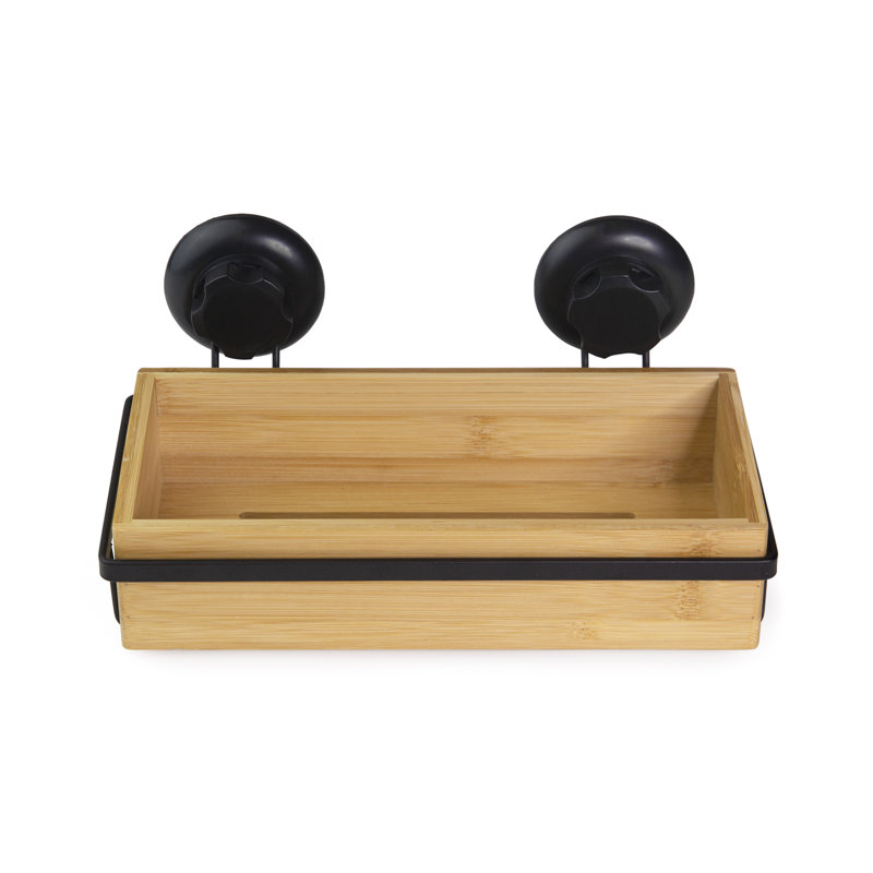 Rakestraw Suction Bamboo Shower Basket