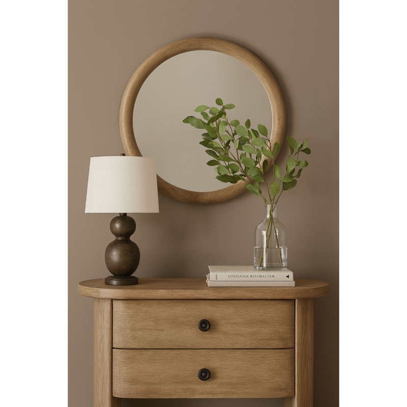 Miroir rond English Oak