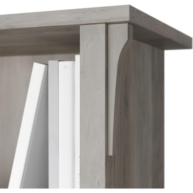 6 Cube Organizer in Driftwood Grey, Home Organizer with Open Shelving, Compact Unit for Books
