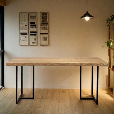 Table de salle à manger rectangulaire en bois de frêne