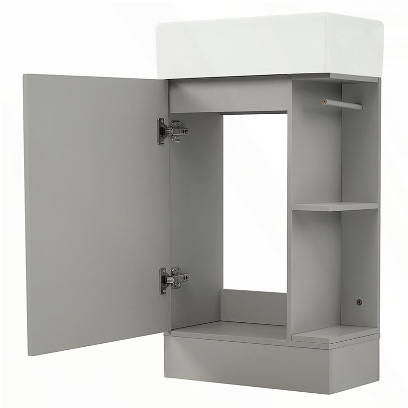Meuble-lavabo 18,6 po avec lavabo, Gris