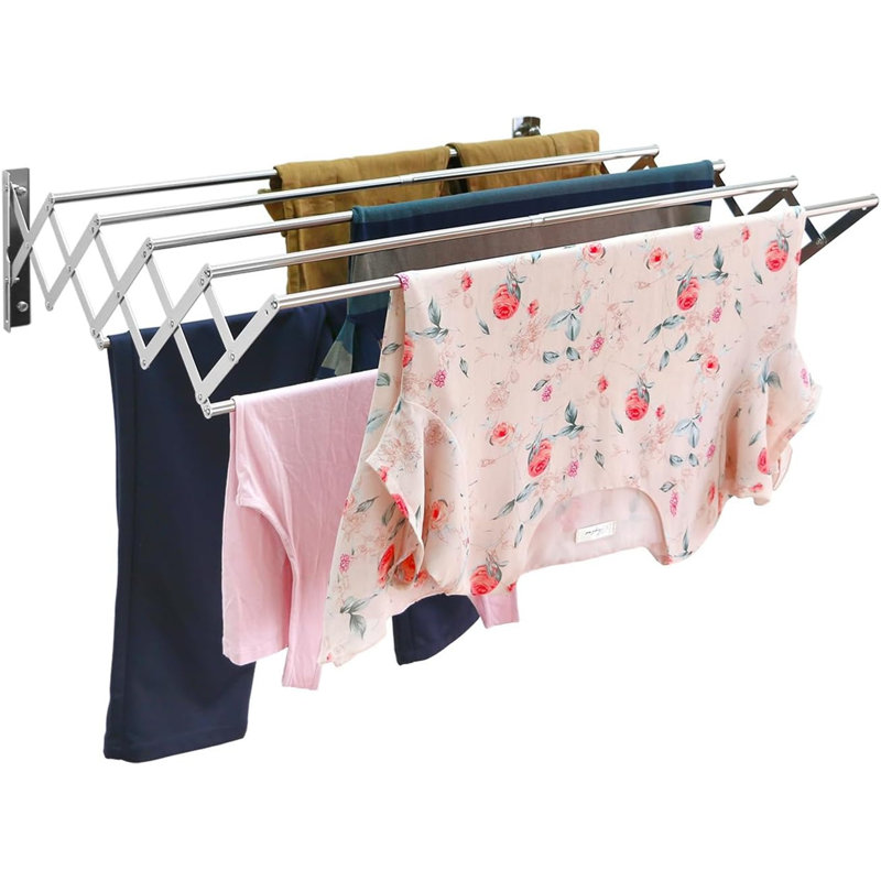 Foldable Drying Rack With Extendable Rods For Large Loads