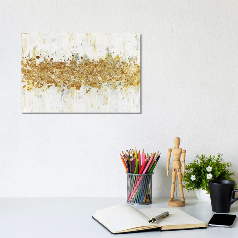 Speckles Of Gold by Nikki Chauhan - Wrapped Canvas Painting, 20.32 cm H x 30.48 cm W