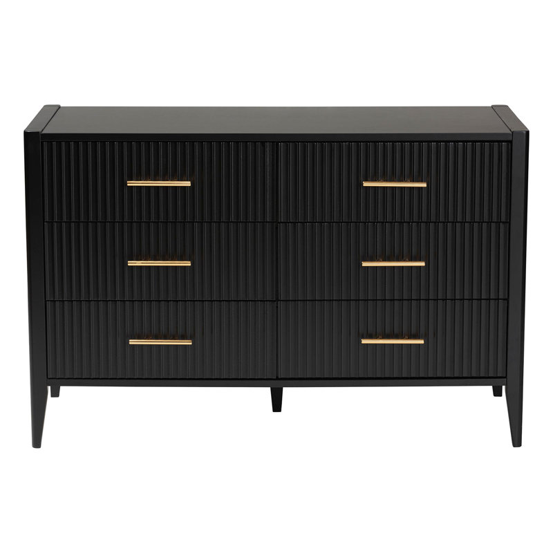 Commode 6 tiroirs Wooley, Noir