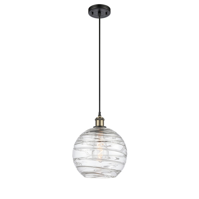 Mullins 1 - Light Single Globe Pendant, No Bulb Included, Black Antique Brass, 136.88" H x 13" W x 13" D