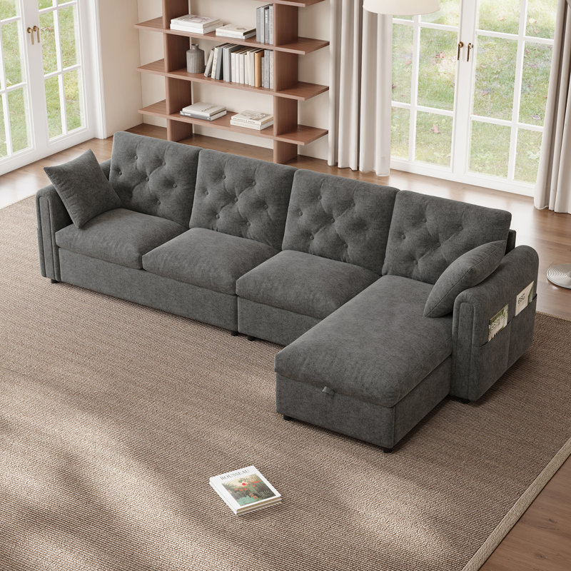 Sofa, Grey Velvet