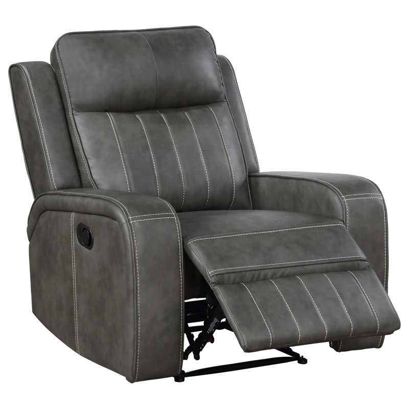 Asle Upholstered Track Arm Recliner Grey