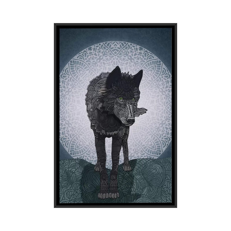 « watcher », impression sur toile tendue, Toile avec cadre noir, H 48 po x l 32 po x P 1,5 po, Pas de tapis
