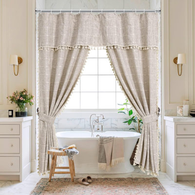Tringle à rideau de douche réglable à tension de ressort sans perçage en acier inoxydable antidérapant pour salle de bain ou fenêtre